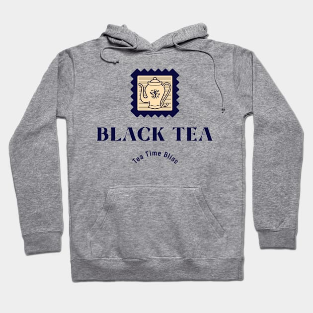 Black Tea Time Bliss Tea Lovers Hoodie by VOIX Designs